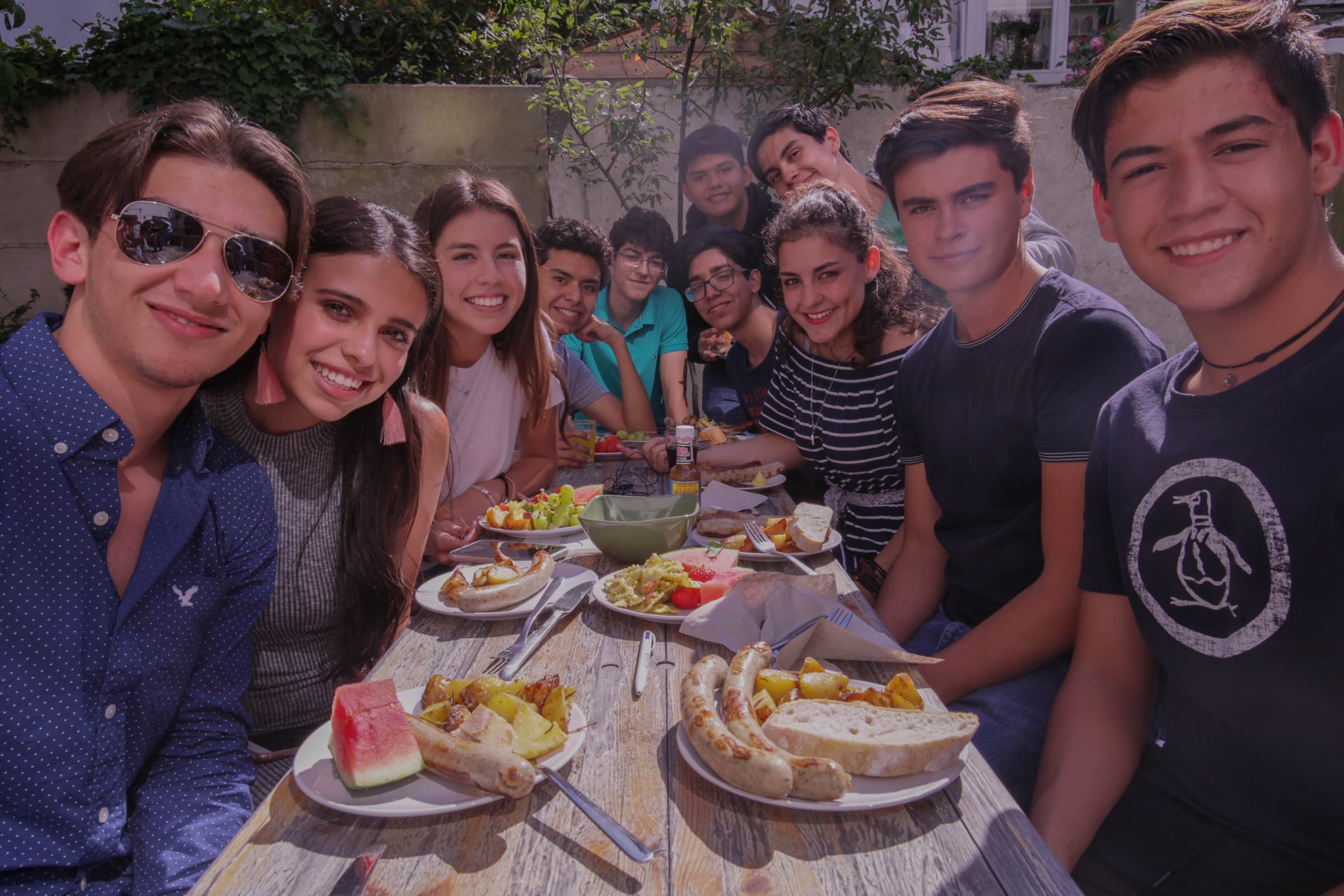 CASA group-course students sharing lunch during a Bremen stay
