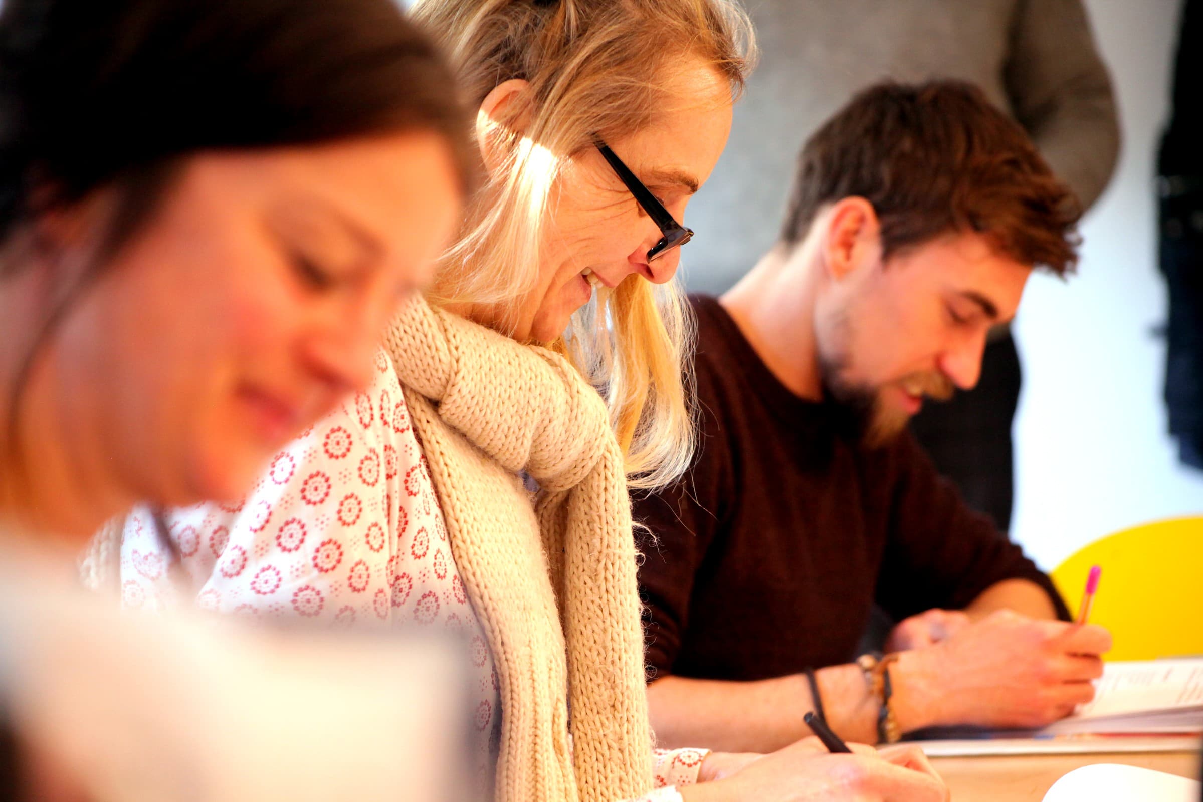 CASA learners concentrating on written German practice
